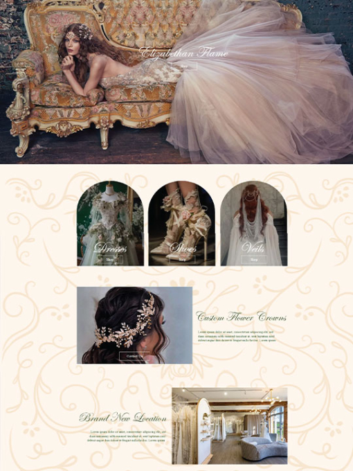 graphic design of a bridal website
