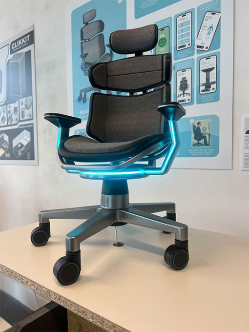 computer chair with blue lights