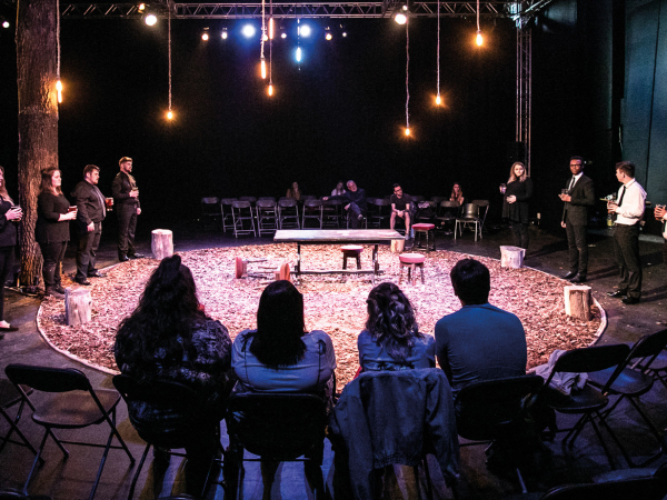 Group of people performing in a circle