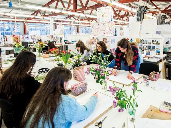 Surface Pattern students working in a studio