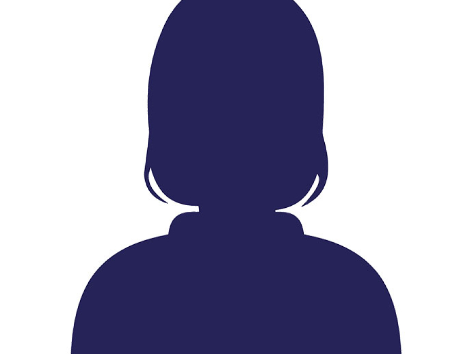 Silwét pen ac ysgwyddau dynes.