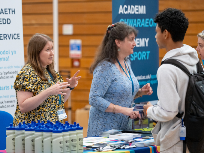 Staff members at a careers fair