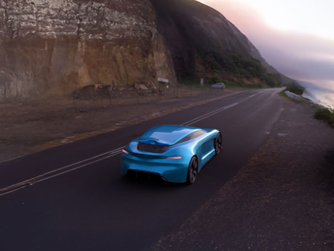 Design of a blue sports car Automotive and Transport Design