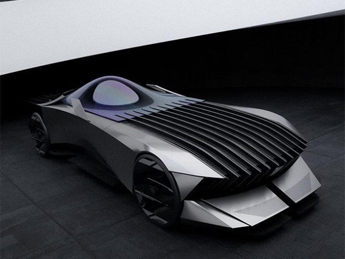 Design of a space ship looking car Automotive and Transport Design