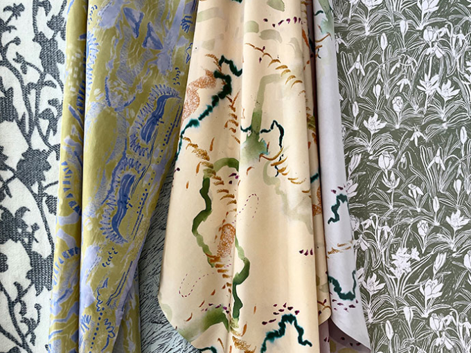 surface pattern designs on fabric