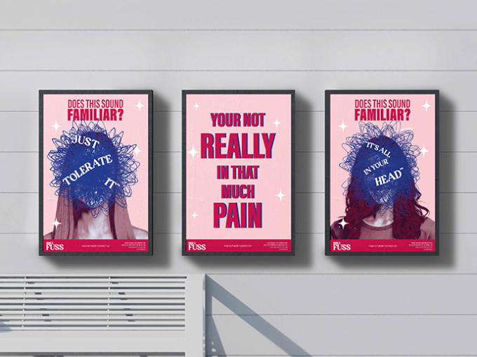graphic design of three wall prints