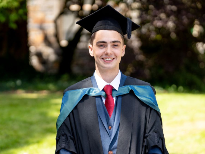 Gabriel Turnell at his UWTSD graduation ceremony