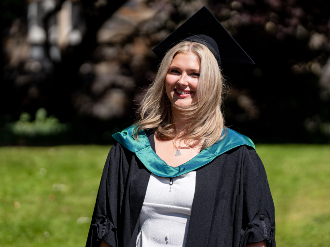 Cailtlin Jenkins at her UWTSD graduation ceremony