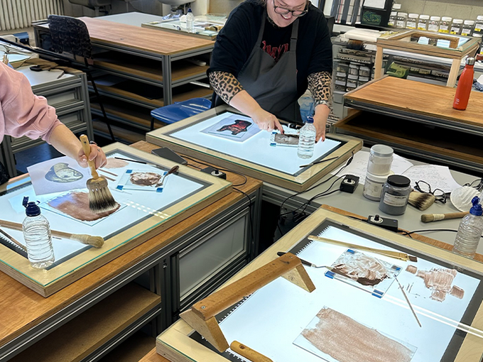glass painting studio space