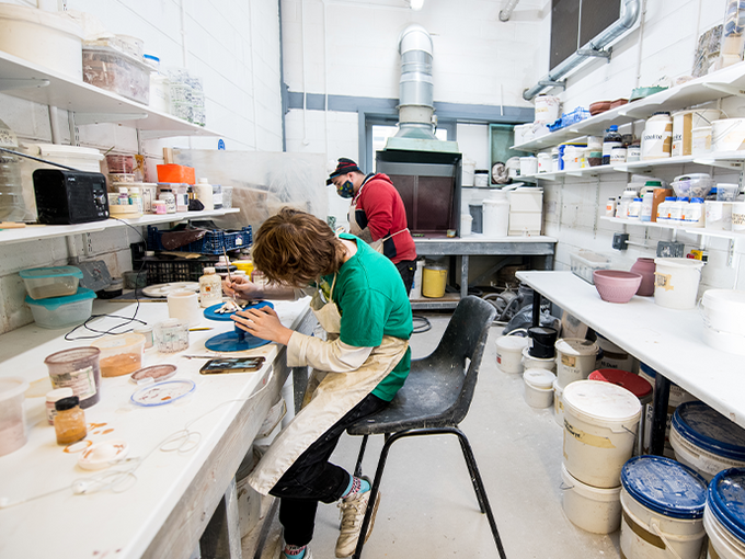 student using glaze studio
