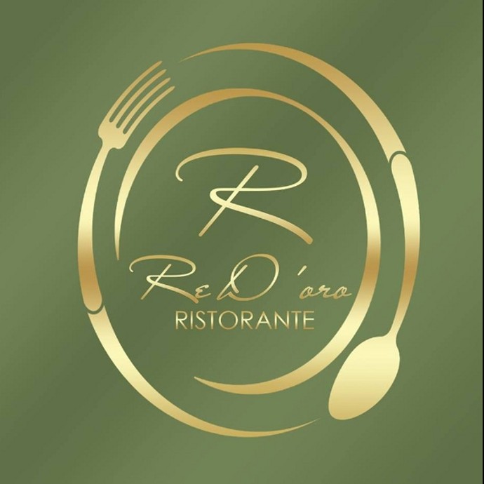 A green and gold graphic advertising a restaurant.
