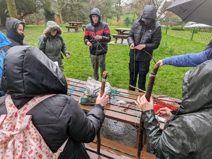 A group of students in cwmdonkin park 