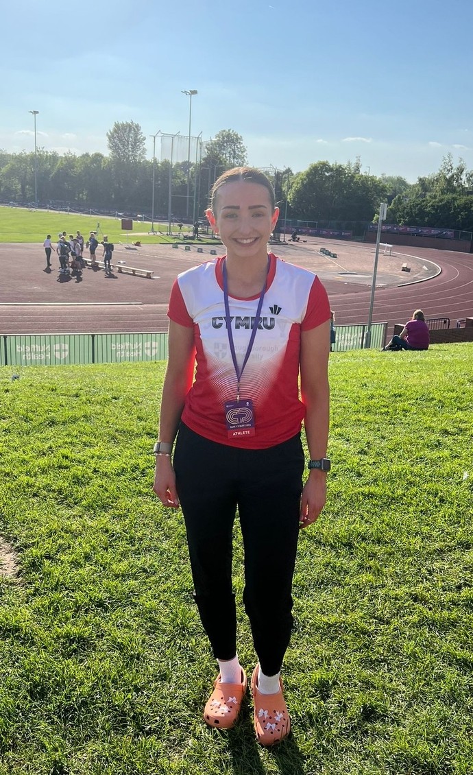 a photo of Emily in her Welsh kit
