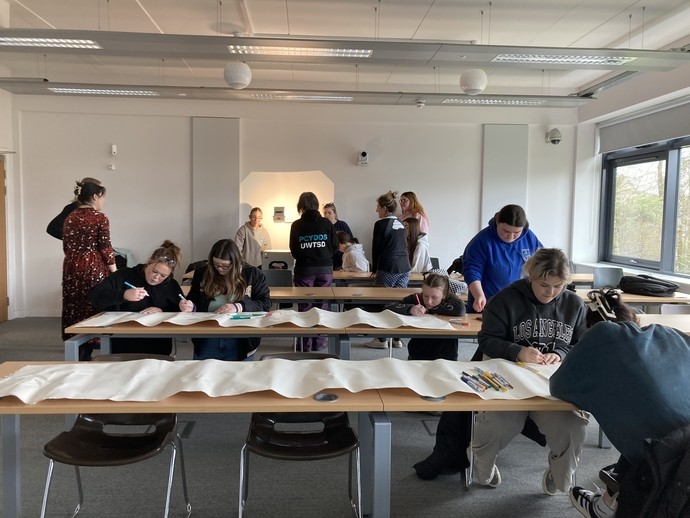 Early Years Workshop - students busy working with lecturers helping