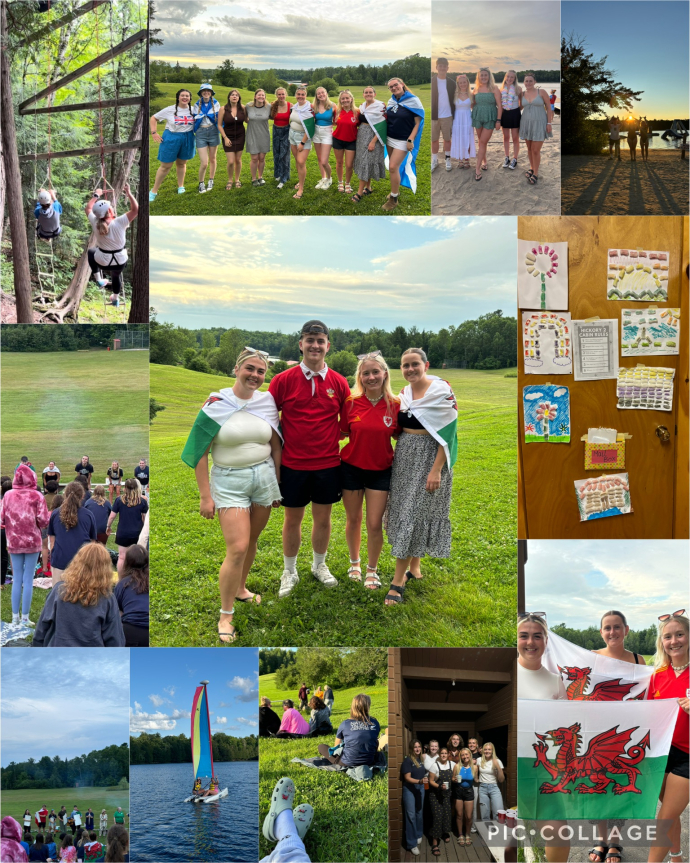 a collage of images of the group during their trip to Camp Kodiak