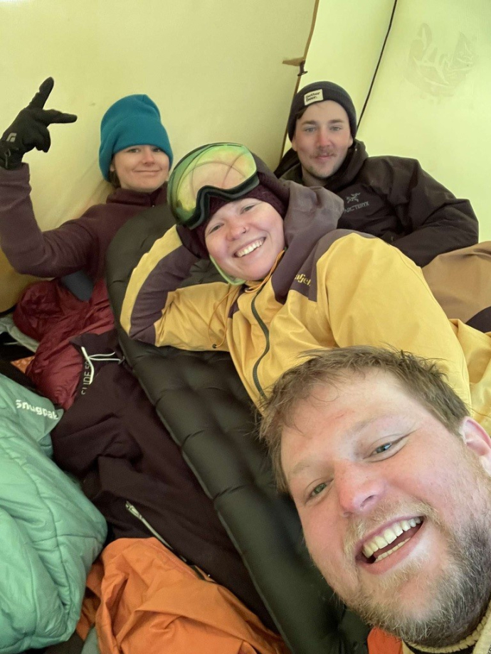 Patrick with a group of students enjoying in Norway