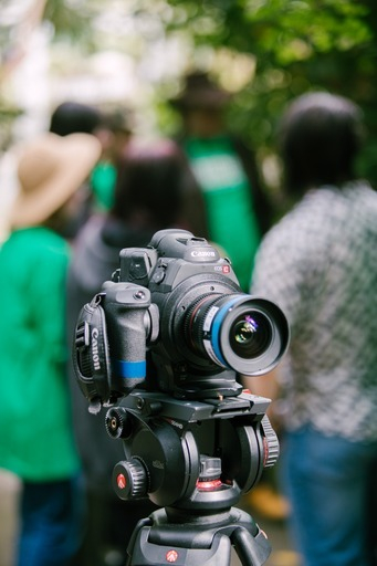 a general shot of a camera in the foreground