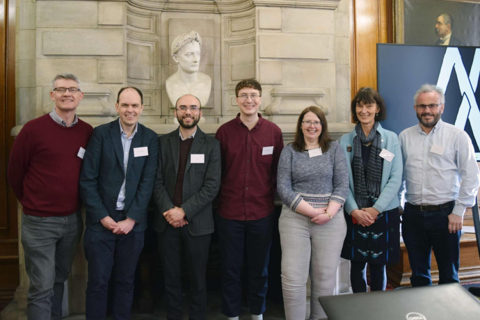 Photo: Alexander Roberts, David Callander, Ben Guy, Llewelyn Hopwood, Jenny Day, Ann Parry Owen, Dylan Foster Evans.