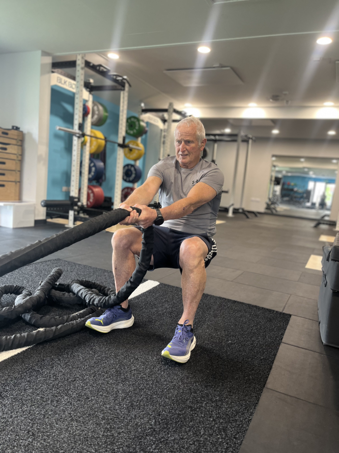 image of Peter pulling a rope