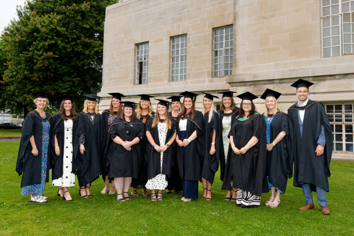 a group of the students outside the Brangwyn Hall