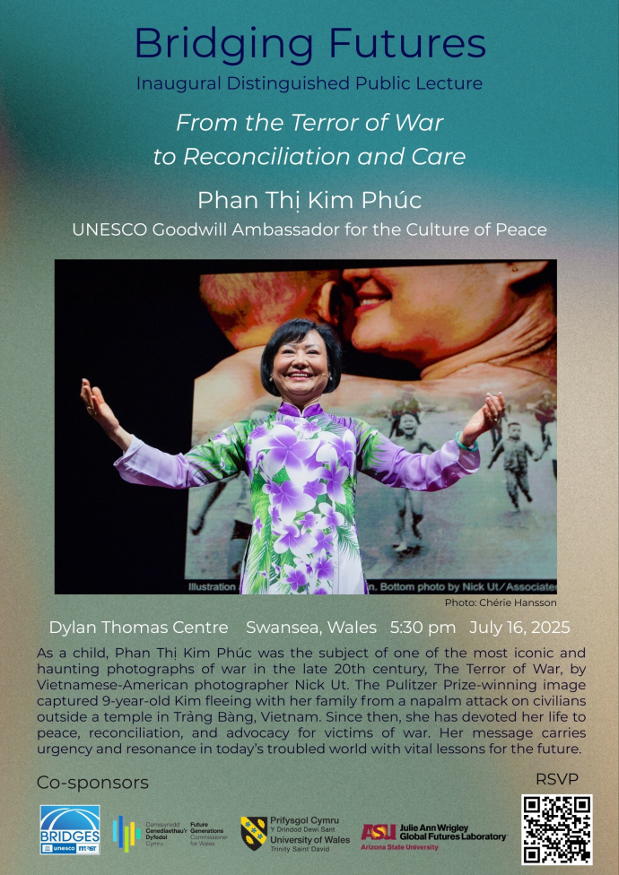 Poster of Phan Thị Kim Phúc (Kim) lecture in Swansea
