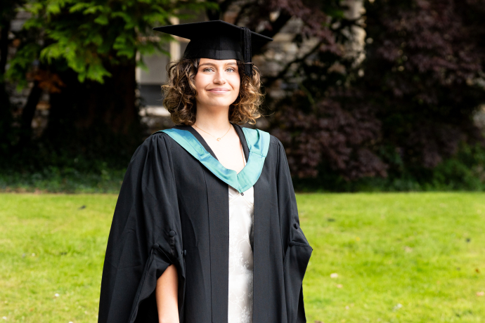 An image of Mared Connick in her cap and gown 
