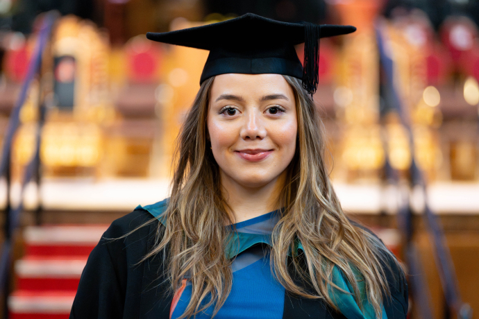 image of Molly Evans in her cap and gown 