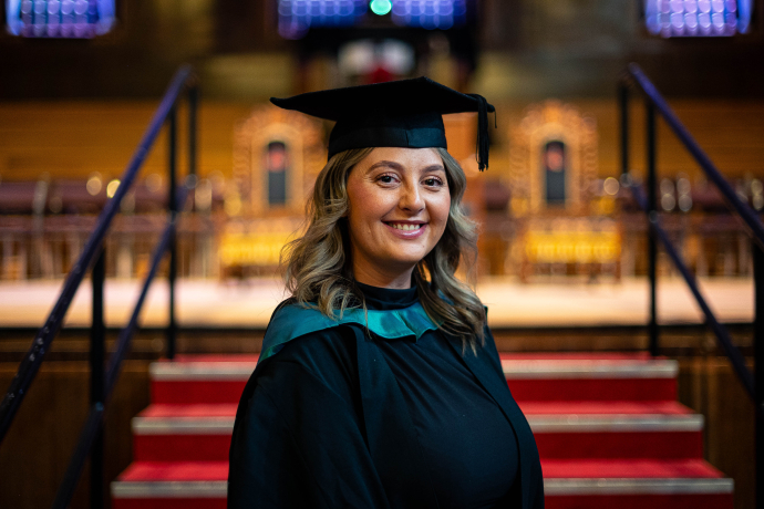 Sinead Edwards in her cap and gown
