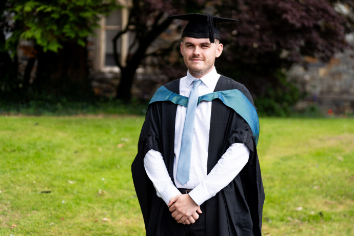 Sion Jones at the Carmarthen Graduation, winner of the DD Rees Memorial Prize