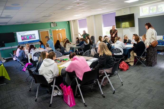 an image of a classroom full of students