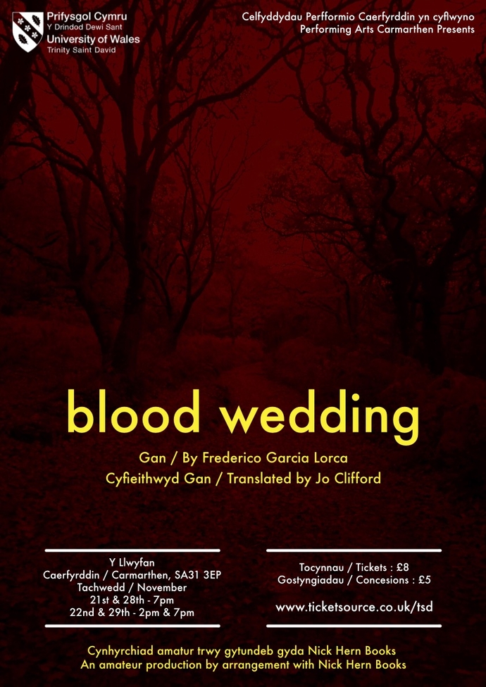A Poster of the Blood Wedding Production 