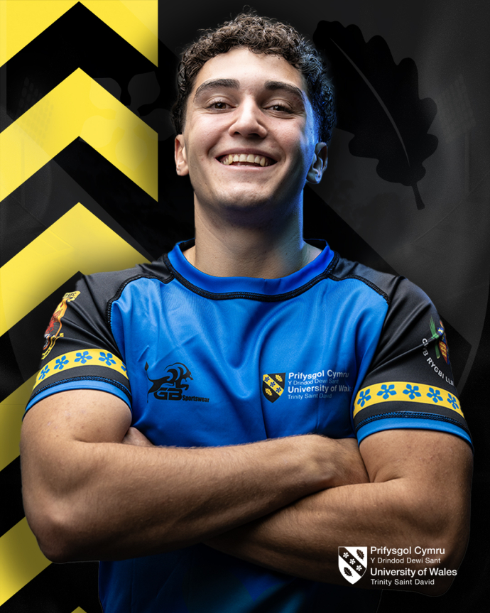 Image of Sam Potter in his UWTSD kit