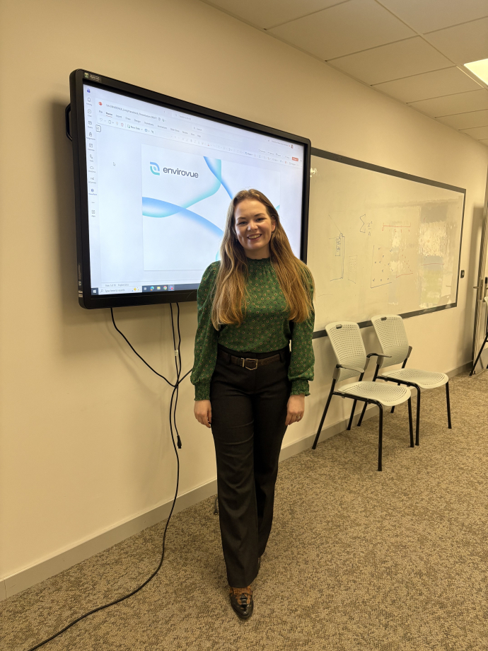 Emily Handstock from Envirovue in  a lecture room 