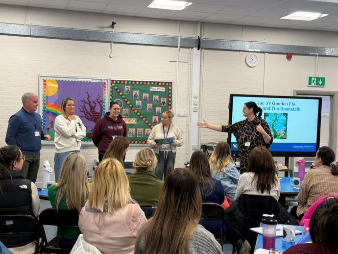 Natasha Young providing training session for teachers