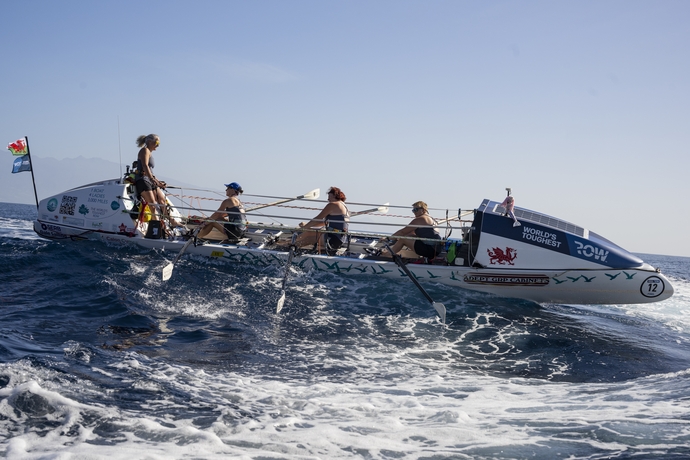 Denise and crew on the boat during World's Toughest Row