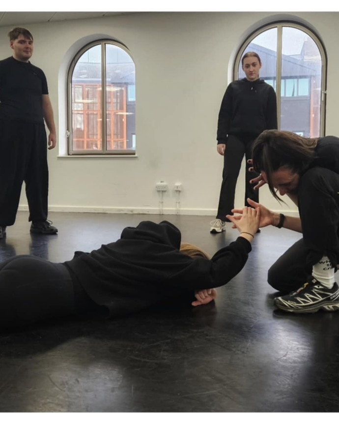 Cet Haf does a workshop with BA Perfformio students
