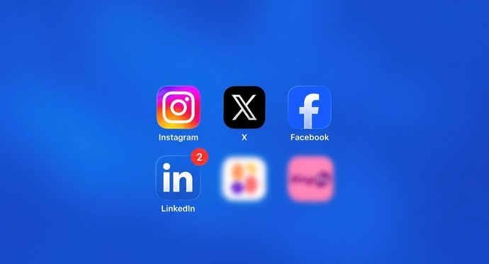 Digital aps on a bright blue background