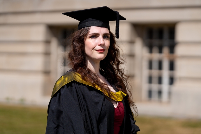 Kayleigh Phillips in her cap and gown 