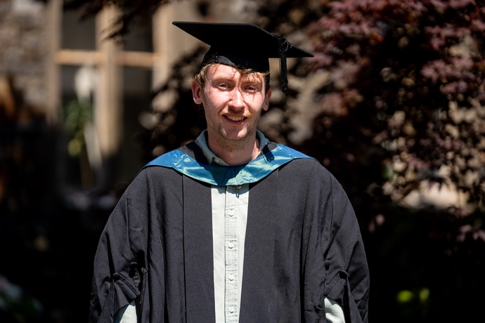 Owen Gittos in his cap and gown 