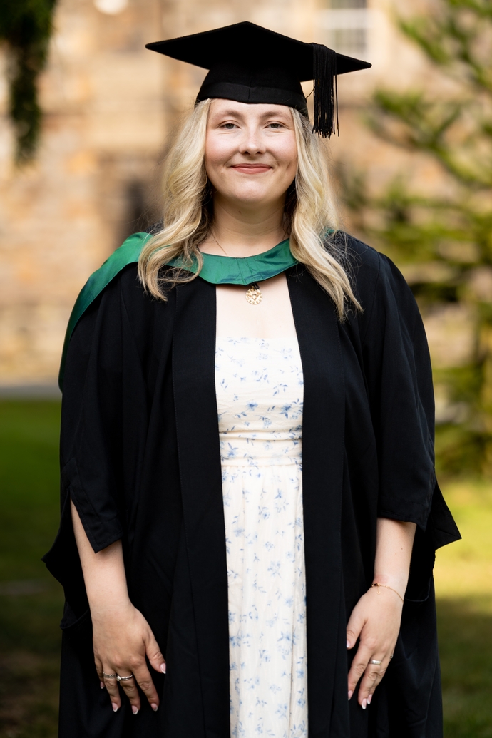 Abigail Cole in her cap and gown 