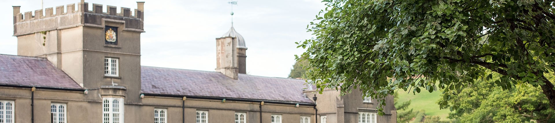 View of the tower at the college in Lampeter. 