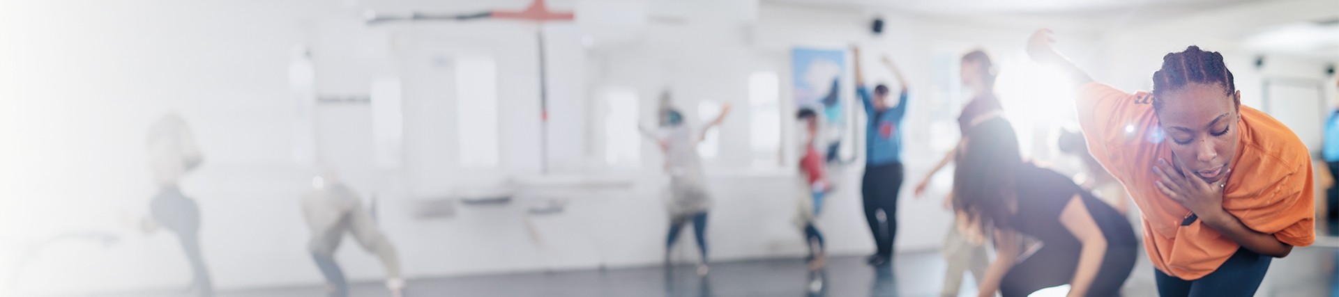 Students practicing a dance routine