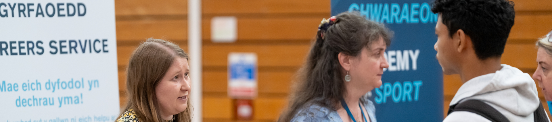 Staff members at a careers fair