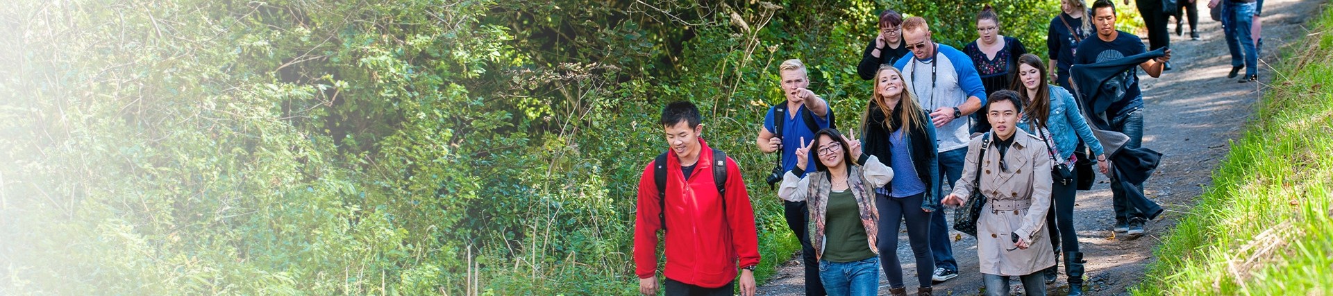 Group of students on an outdoor walk