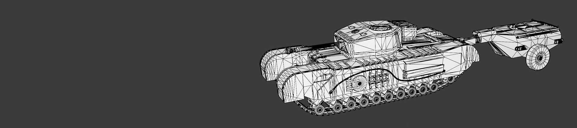 A 3D diagram of a Churchill tank.