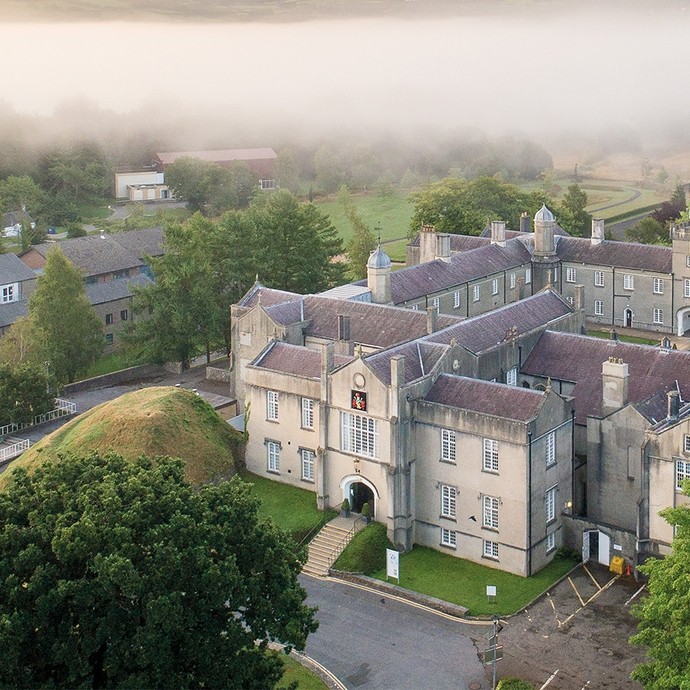 Aerial shot of Lampeter campus
