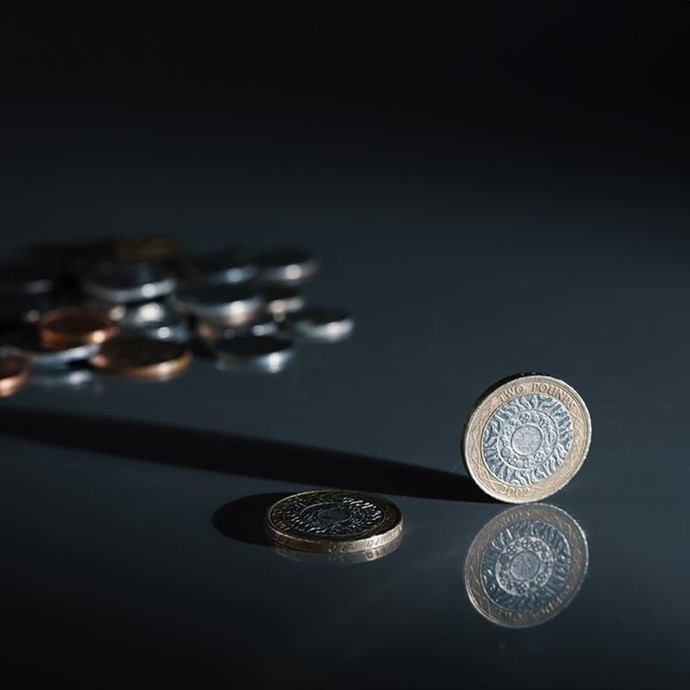 Coins on a table