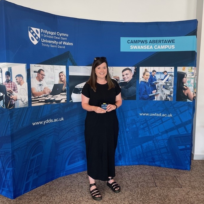 Laura Hutchings with his Nexus Award 2024