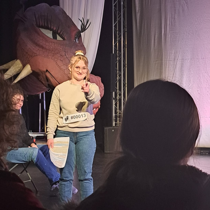 Celeste Turnbull performing on stage