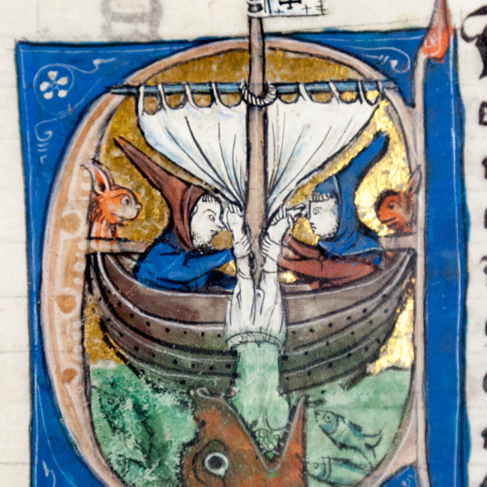 Image of Lampeter Bible showing Jonah and the Whale